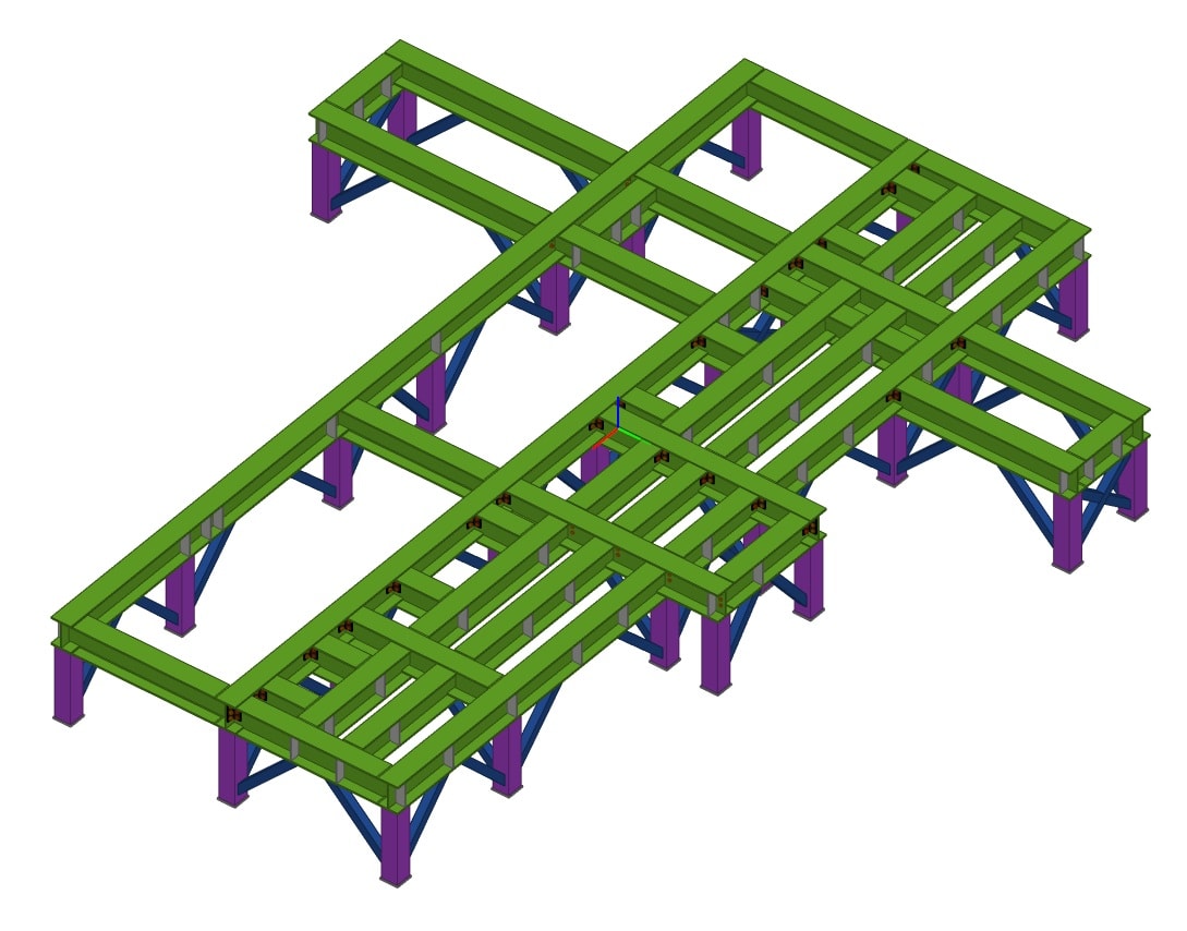 3D model of debarker equipment support frame