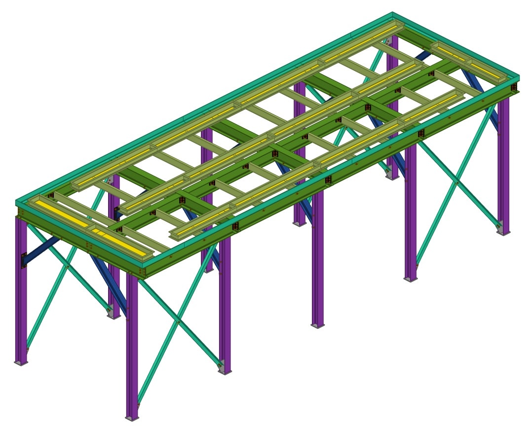 3D model of MCC room structural steel framing